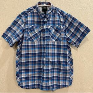5.11 Tactical Mens Blue Plaid Inside Mesh Pearl Snap  Shirt Sz L Gorpcore Hunt